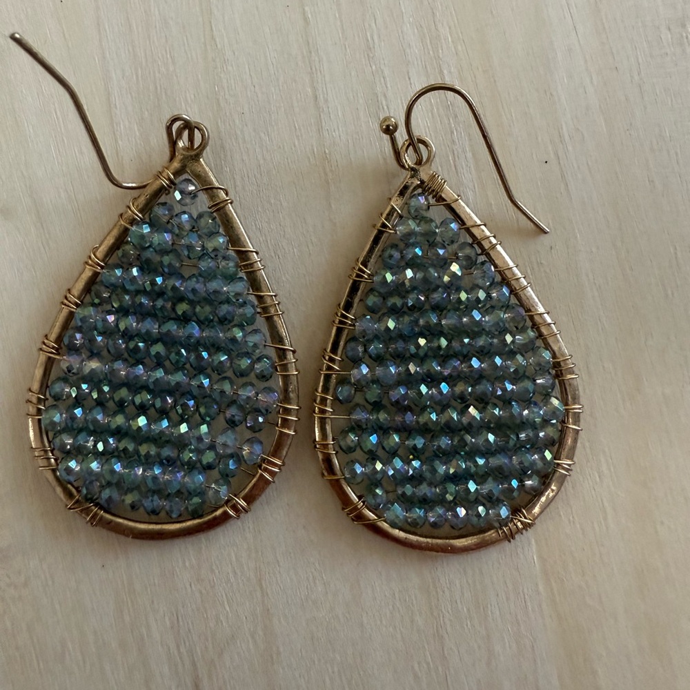 Marlyn Schiff Gold and Silver Teardrop Earrings